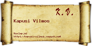 Kapusi Vilmos névjegykártya