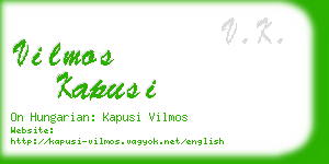 vilmos kapusi business card